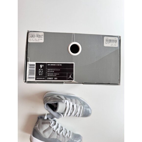 NIB 2010 NIKE Air Jordan 11 Retro Cool Grey Leather Lace Up Sneakers, Size 9.5 - Picture 11 of 16